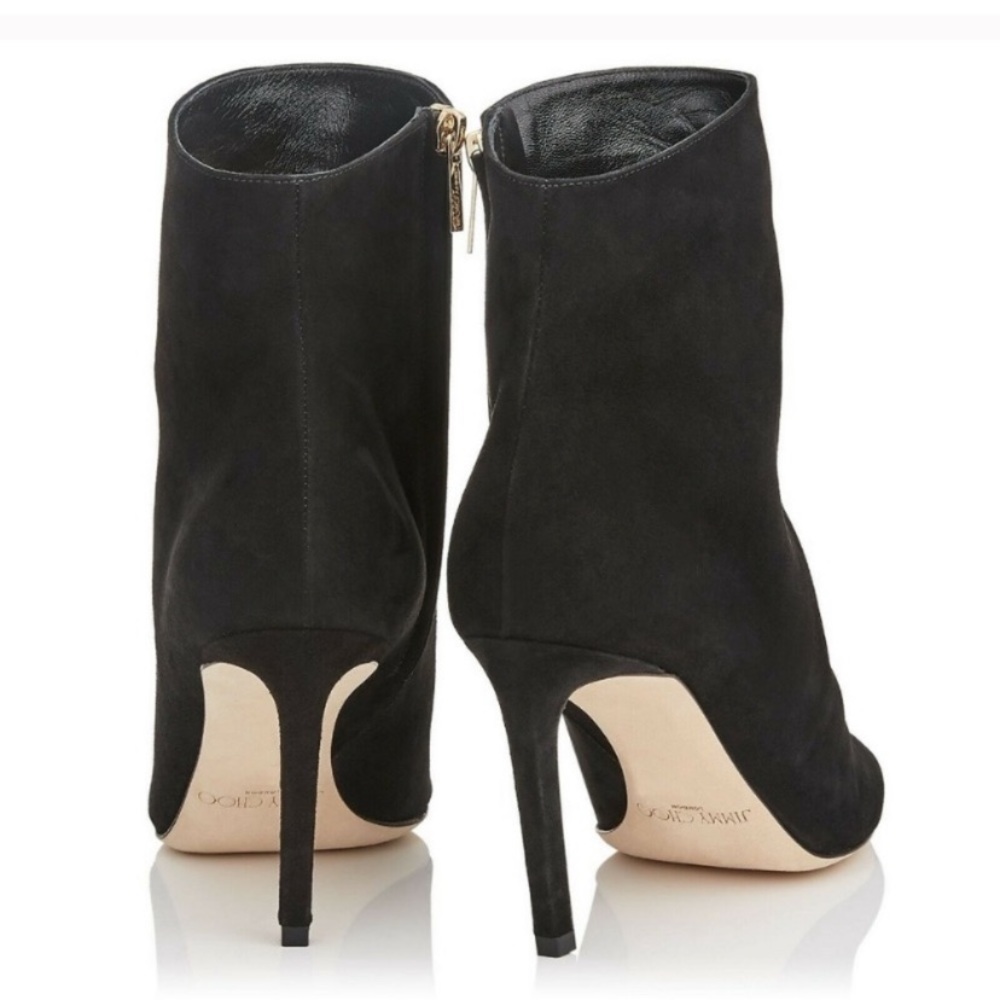 Jimmy Choo Helaine Black Suede Ankle Booties Size 37 - Picture 6 of 9